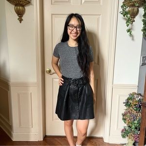 Zara Black Pleather Skirt with Pockets